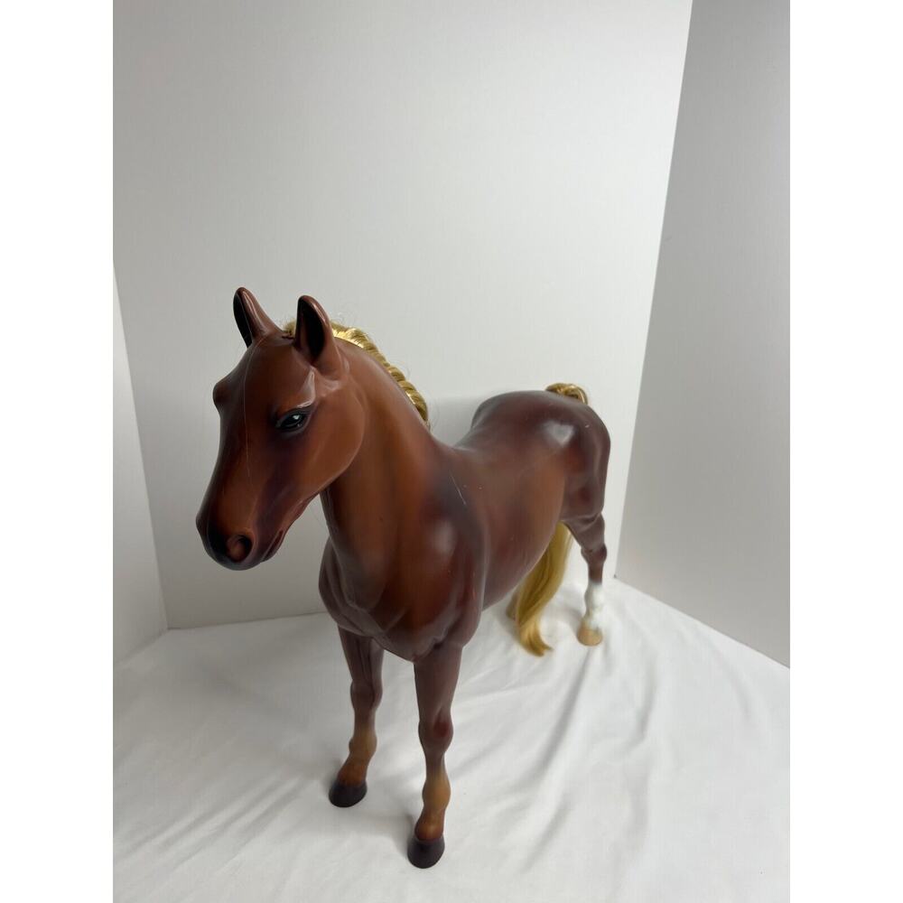 Plastic Horse For 18-20 Dolls, 19 Tall, Brown, Rare Find! - Picture 2 of 5